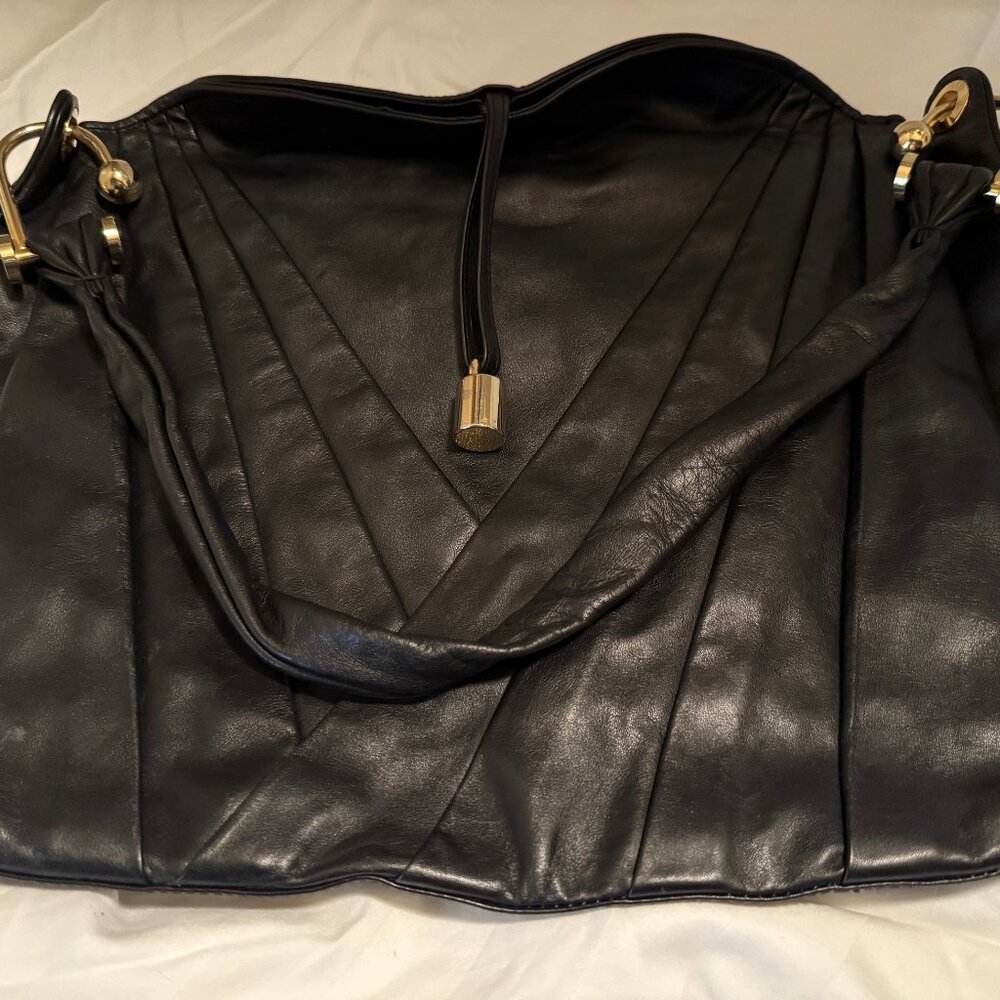 Beautiful Oroton Black Calf Leather Shoulder Bag